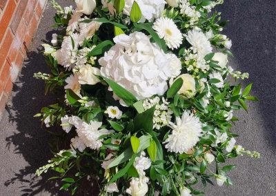 All White Casket Spray
