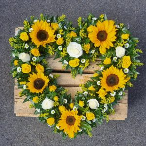 Sunflower Funeral Heart